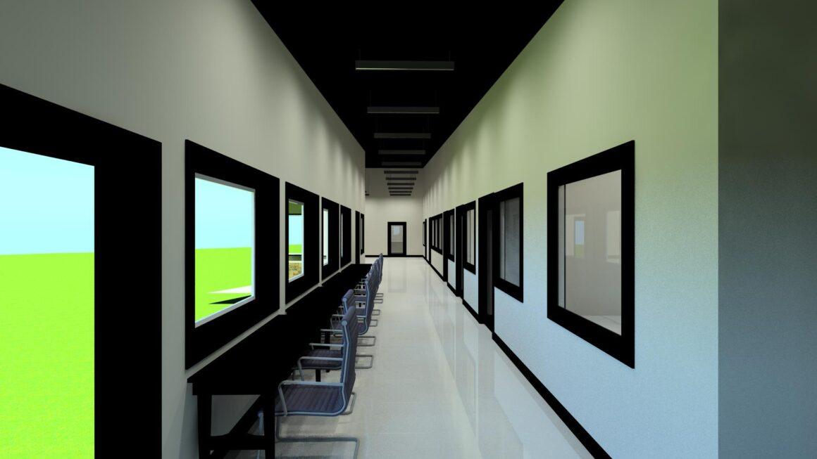 Cornerstone Council Bluffs Office Rendering 11 Business center hallway to executive suites in Council Bluffs