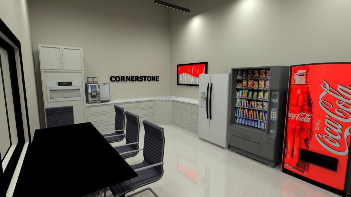 Cornerstone Council Bluffs Office Rendering 8 Kitchenette in business center